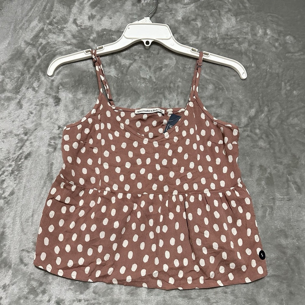 Abercrombie & Fitch Babydoll Polka Dot Cami Top Womens Size S Mauve Preppy NWT